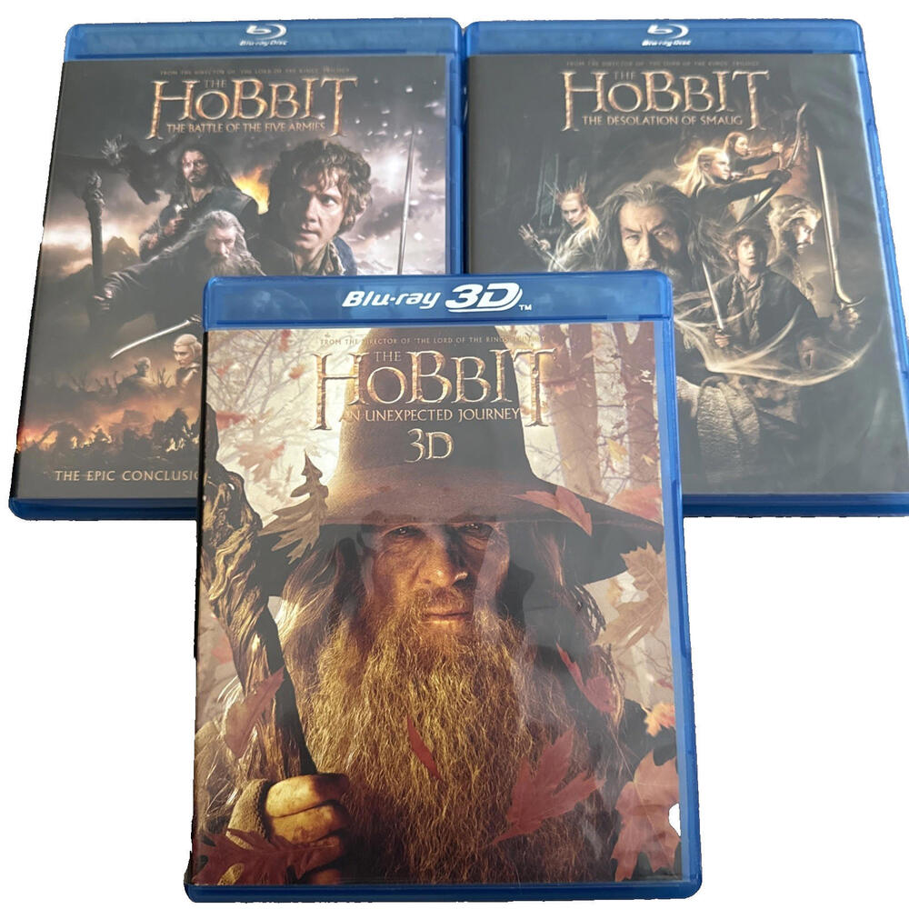 Set of 3 Blu Ray DVD  Hobbit Trilogy Movies EUC